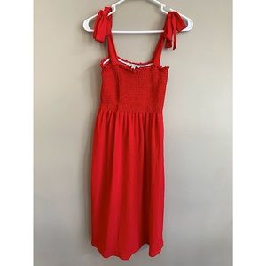 Green Envelope L Red Sleeveless Dress